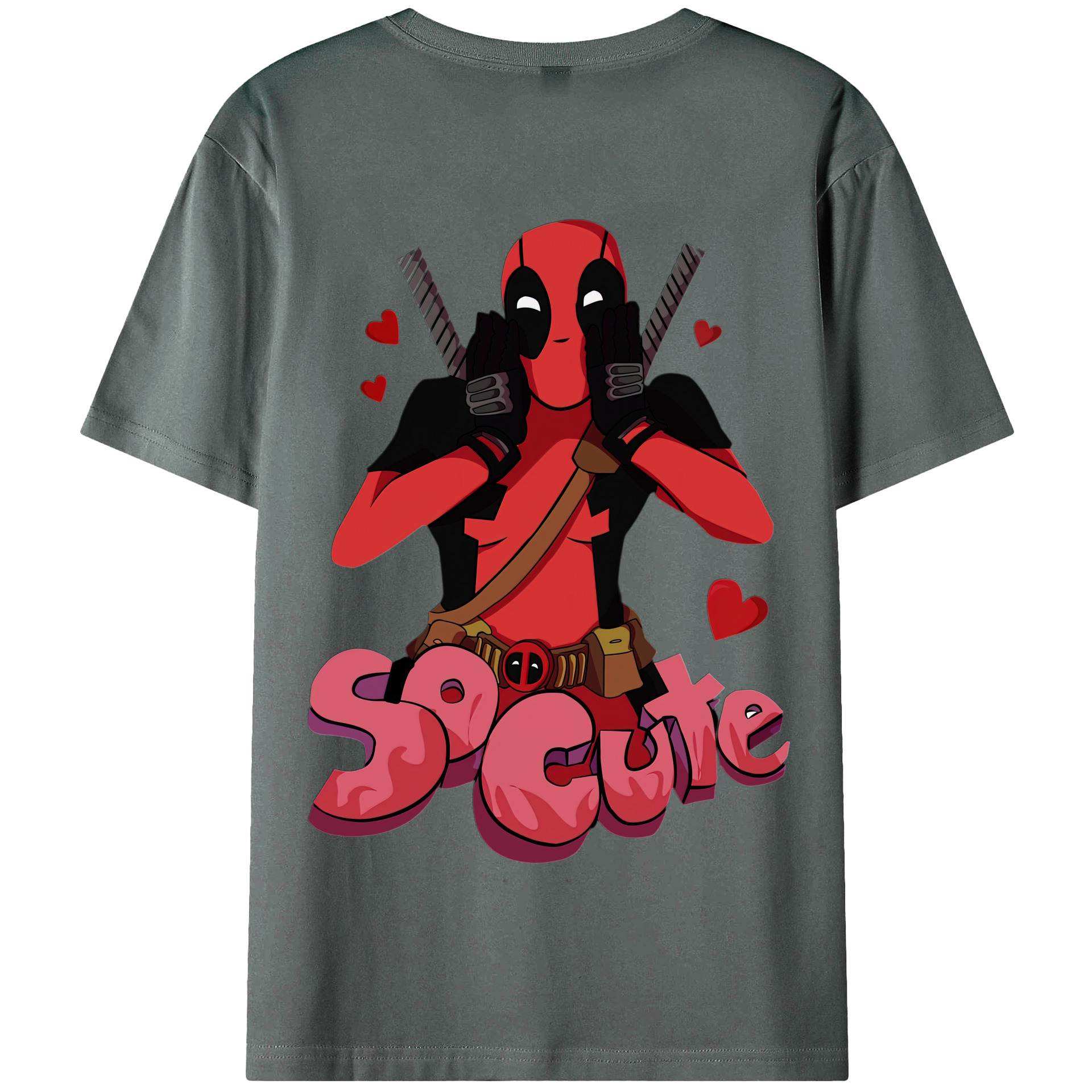 （画像用） Deadpool デッドプール 綿100％半袖Tシャツ（背面プリント）